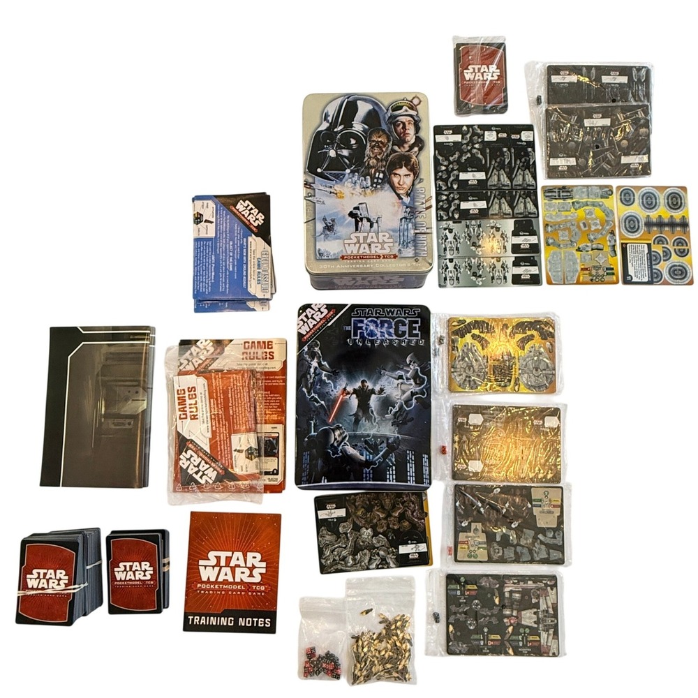 Star Wars PocketModel TCG Large Lot Force Unleashed Hoth Tins Cards Models